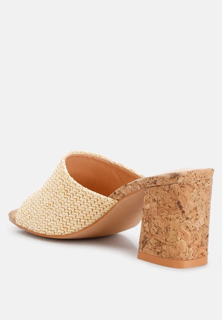 Addie Raffia Slip On Sandals by London Rag