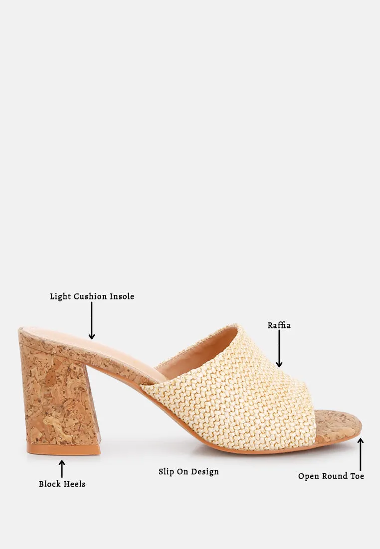 Addie Raffia Slip On Sandals by London Rag