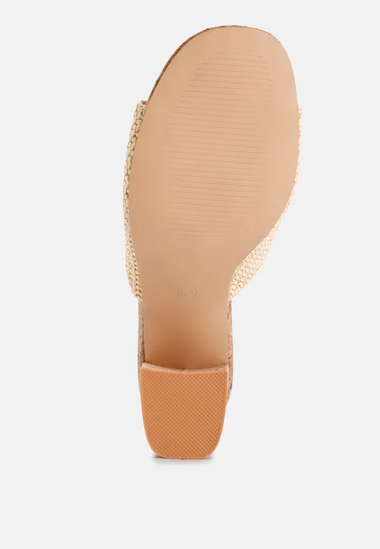 Addie Raffia Slip On Sandals by London Rag