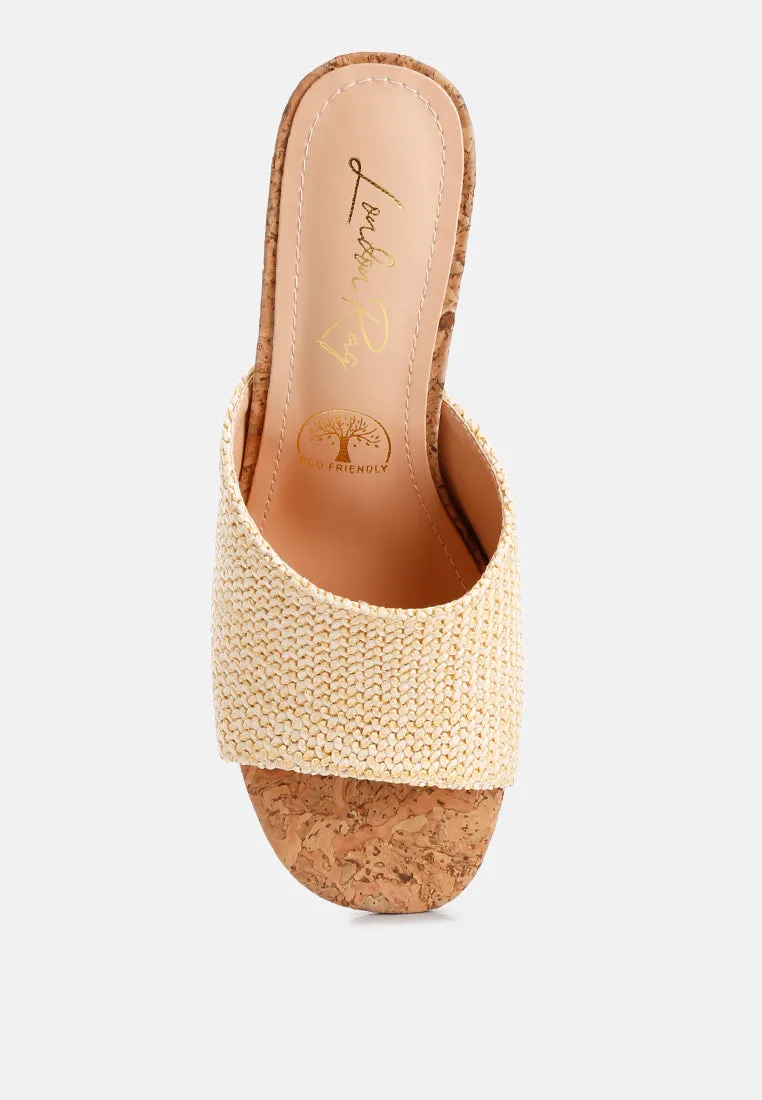 Addie Raffia Slip On Sandals by London Rag