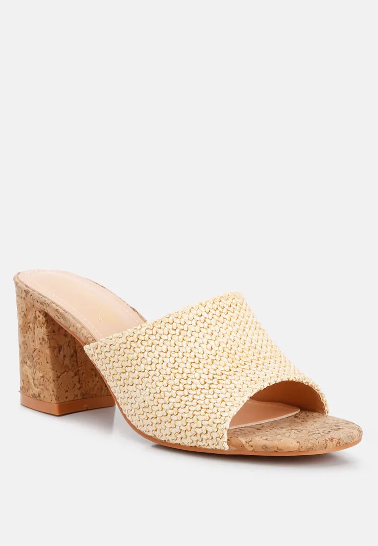 Addie Raffia Slip On Sandals by London Rag