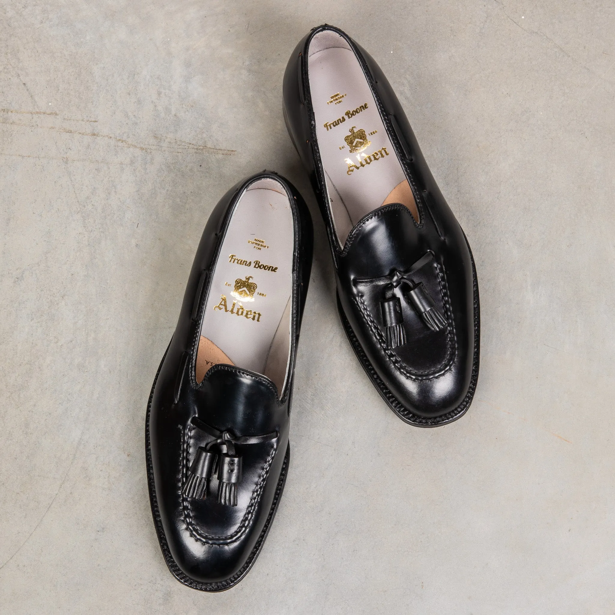 Alden X Frans Boone Black Cordovan Tassel Loafer