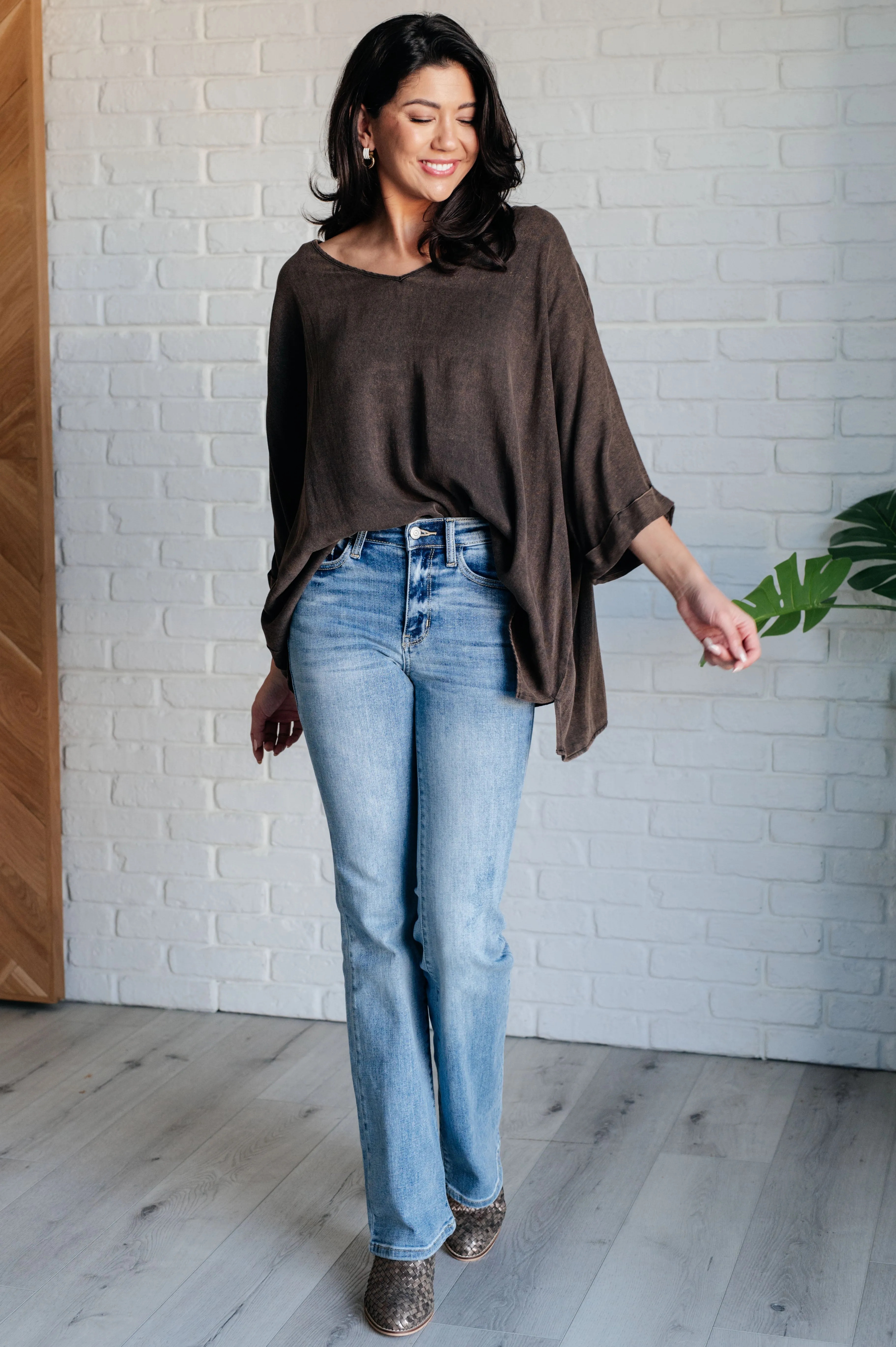 Andree By Unit Wishy Washy Mineral Washed Oversized Top