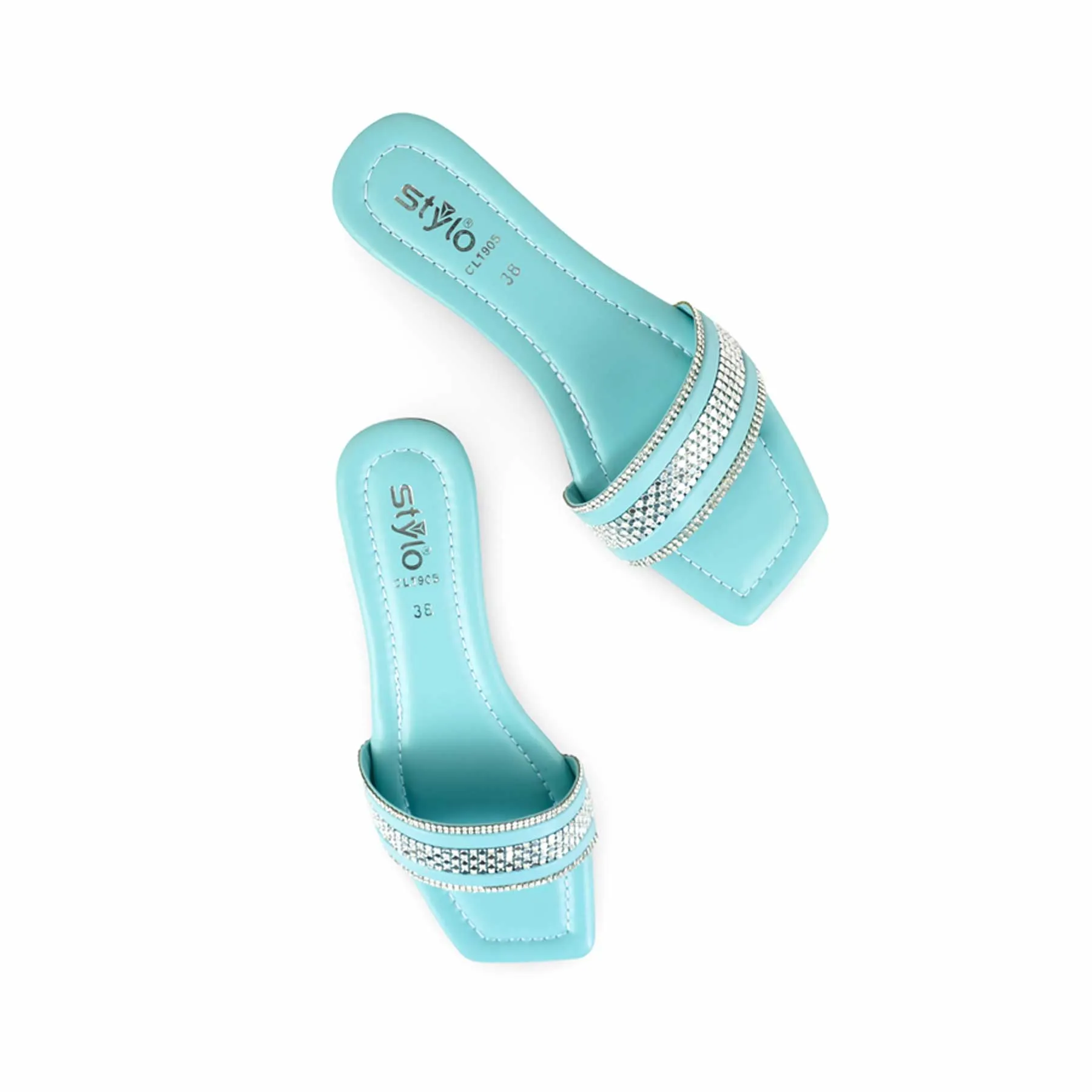 Aqua Green Casual Slipper For Women CL1905