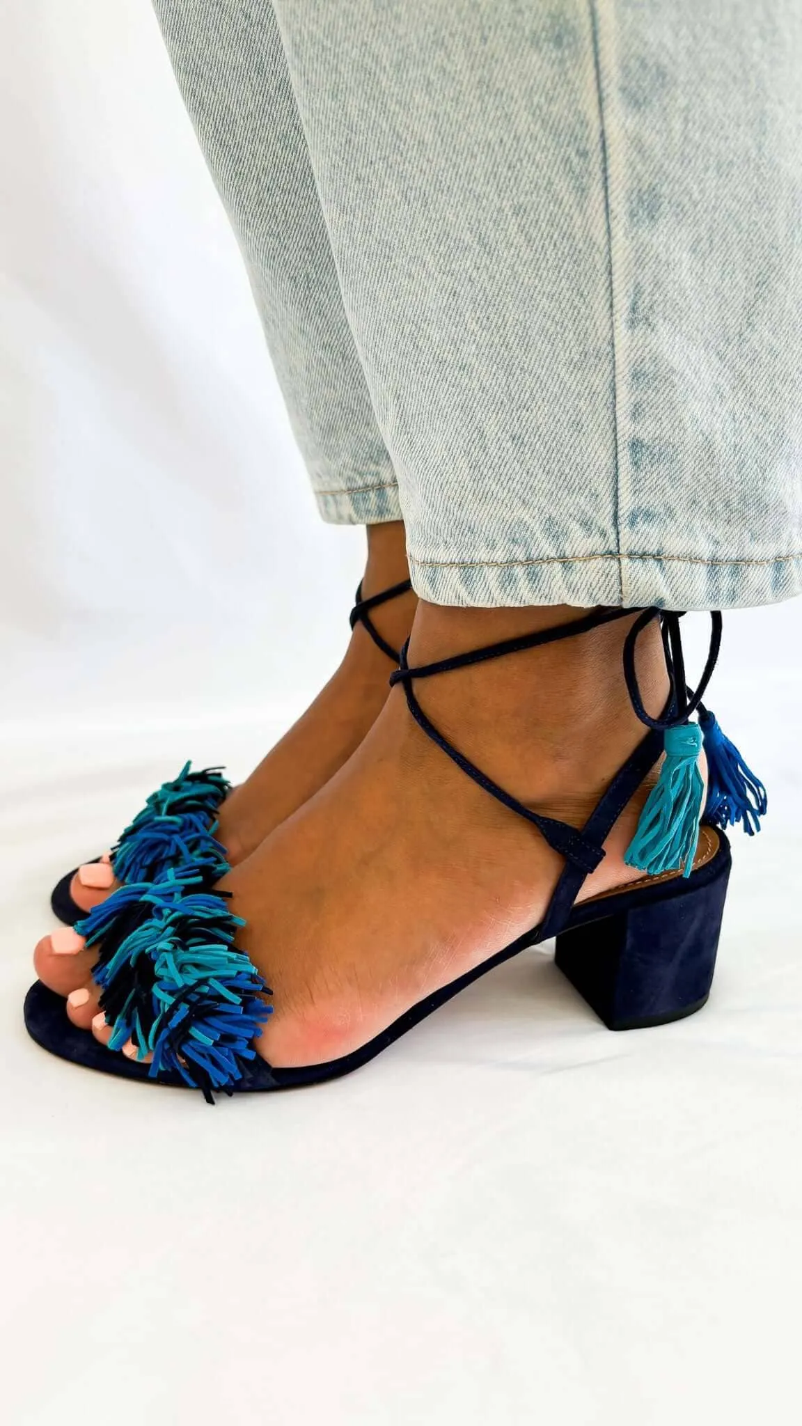 Aquazzura Navy Blue Sandals