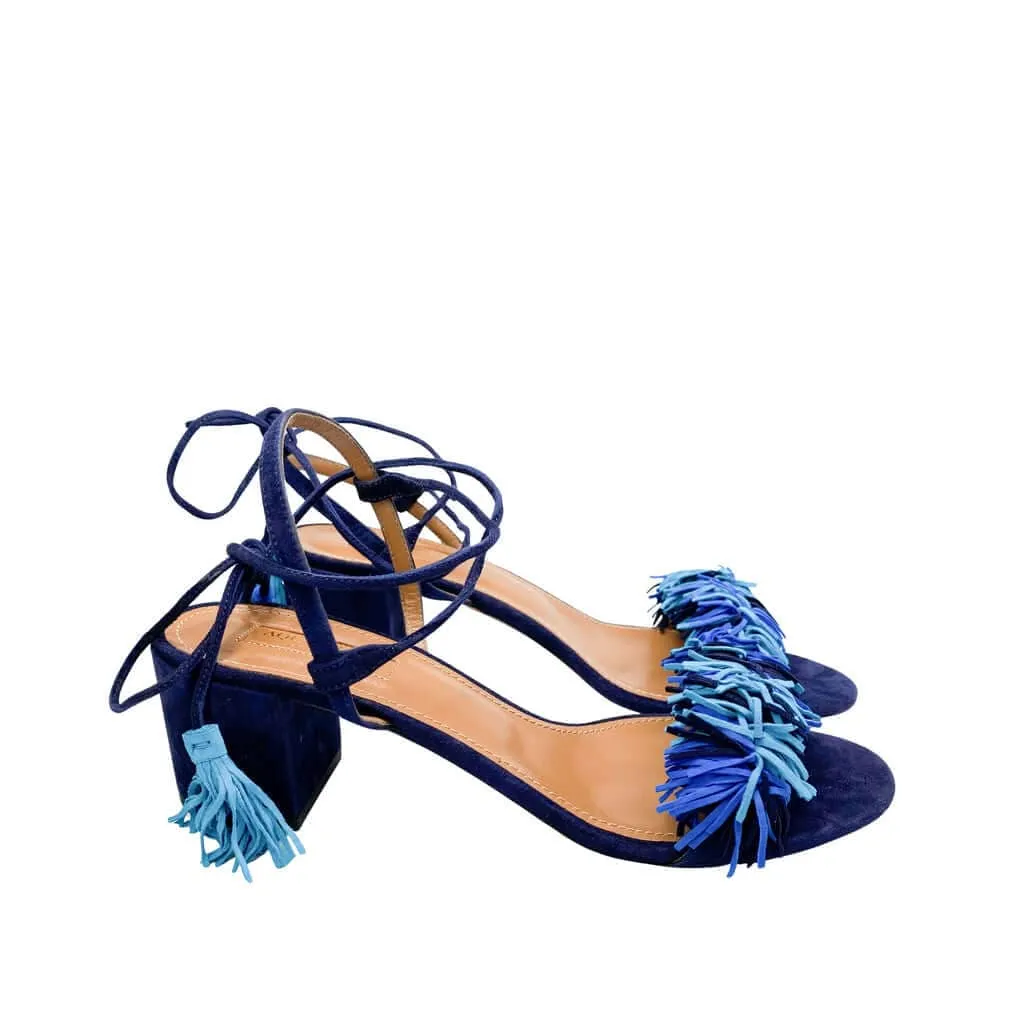 Aquazzura Navy Blue Sandals