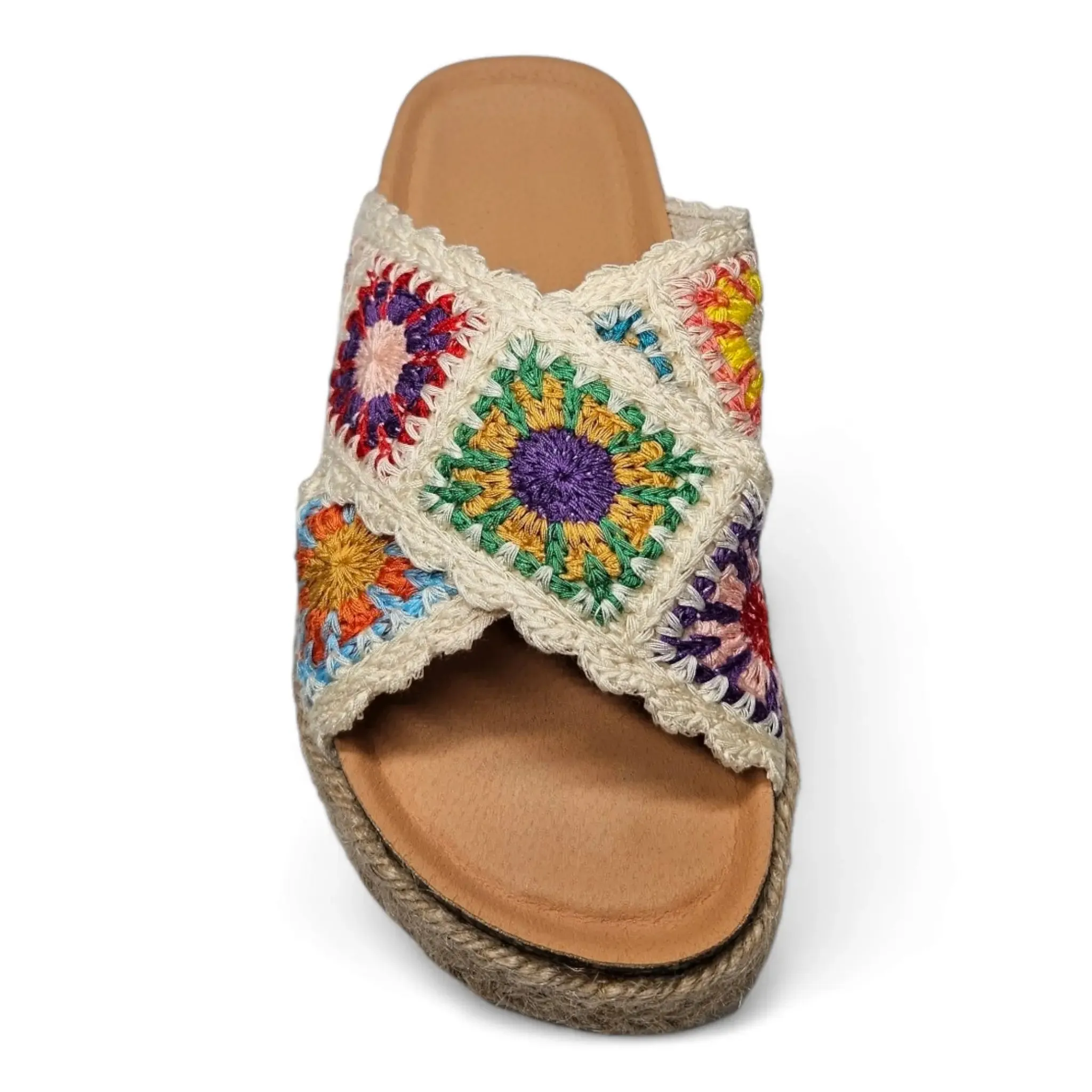 Athens Criss Cross Crochet Platform Sandals