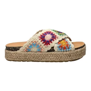 Athens Criss Cross Crochet Platform Sandals