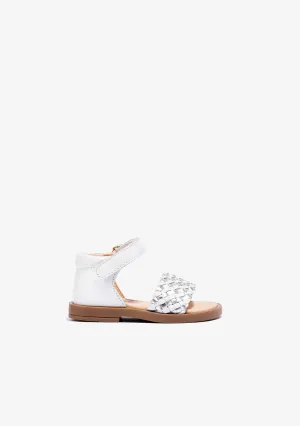 Baby's White Silver Sandals Napa