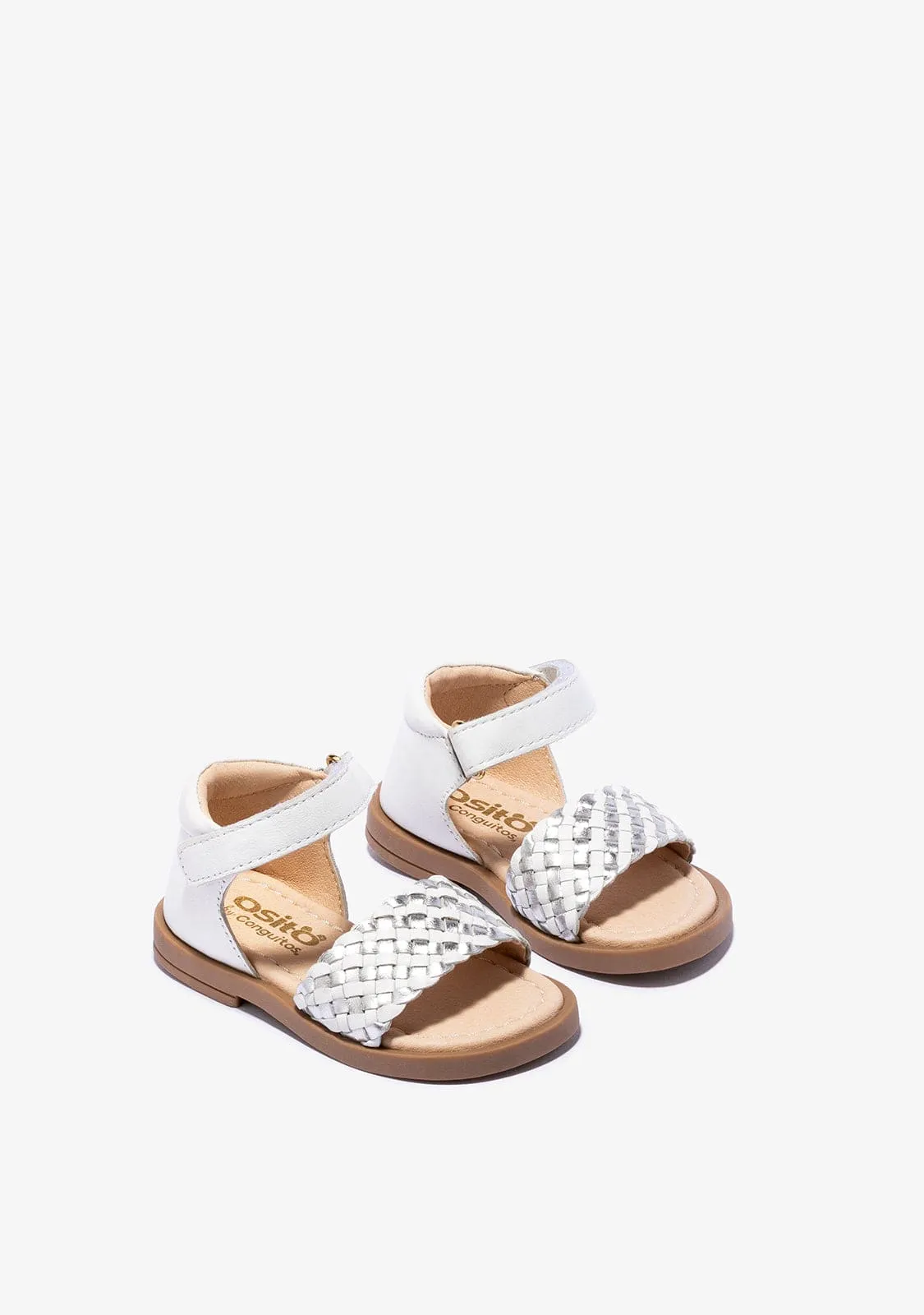 Baby's White Silver Sandals Napa