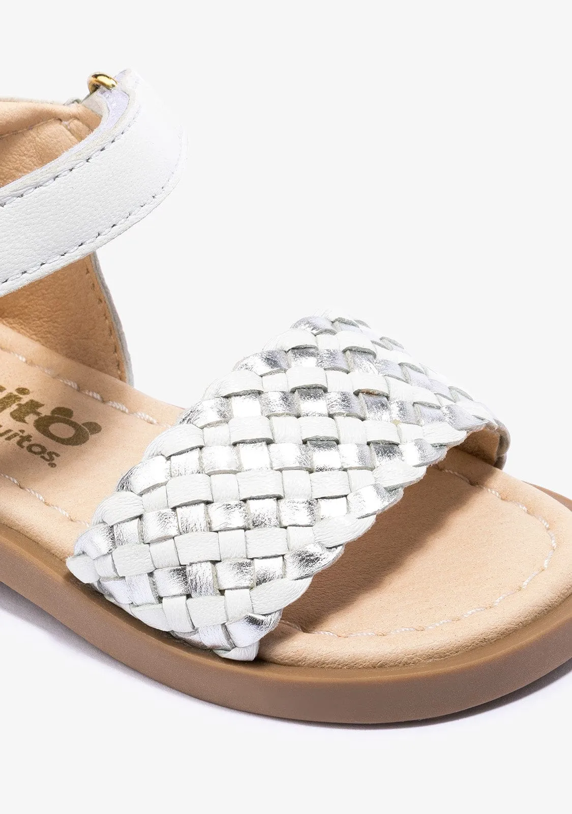 Baby's White Silver Sandals Napa