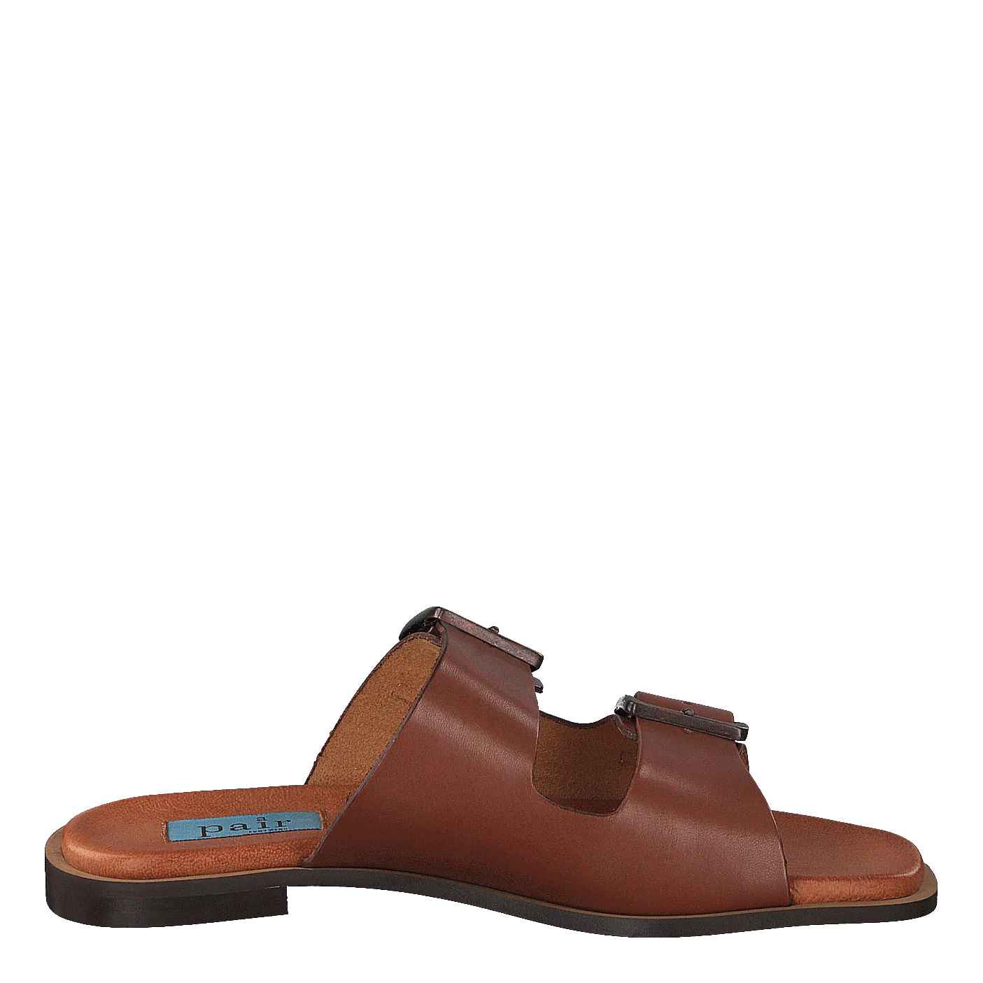 Buckles Square Flat Cognac