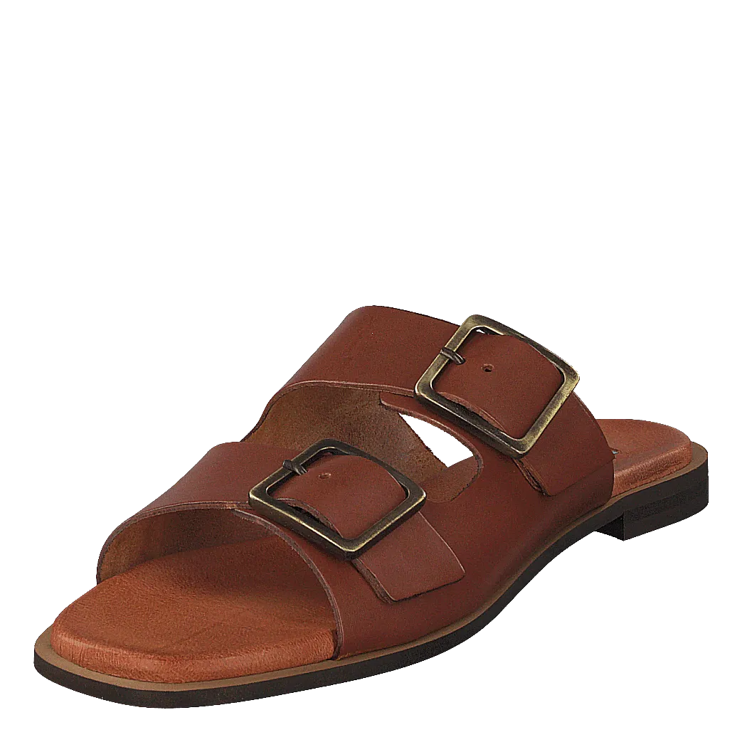 Buckles Square Flat Cognac
