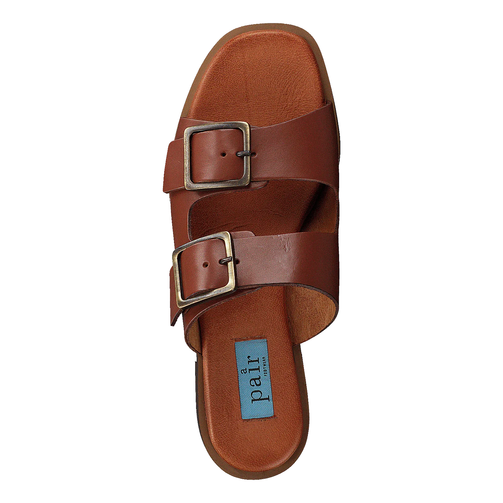 Buckles Square Flat Cognac