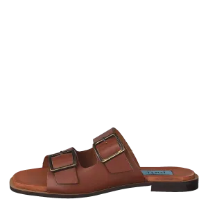 Buckles Square Flat Cognac