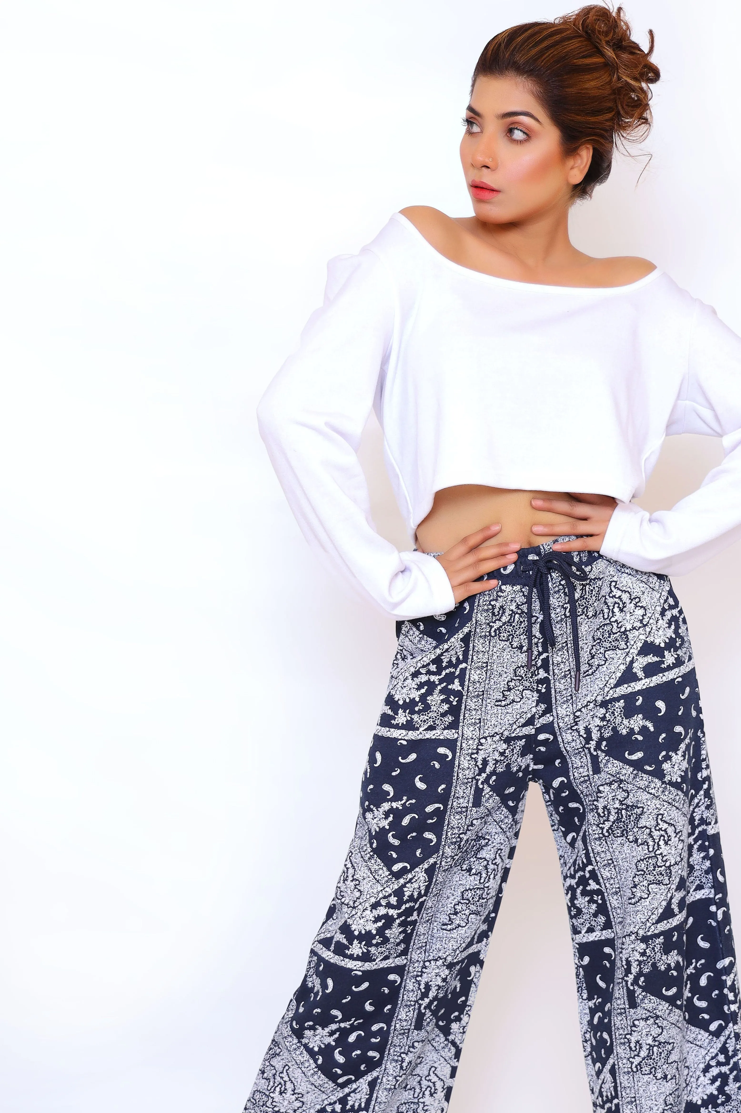 CROP FUSION PRINT CO-ORD SET