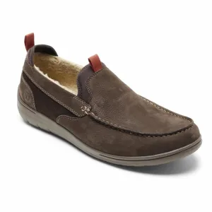 Dunham Men's Fitsmart Nubuck Slippers- Dark Brown