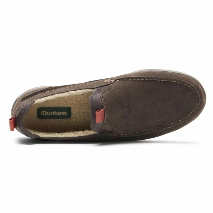 Dunham Men's Fitsmart Nubuck Slippers- Dark Brown