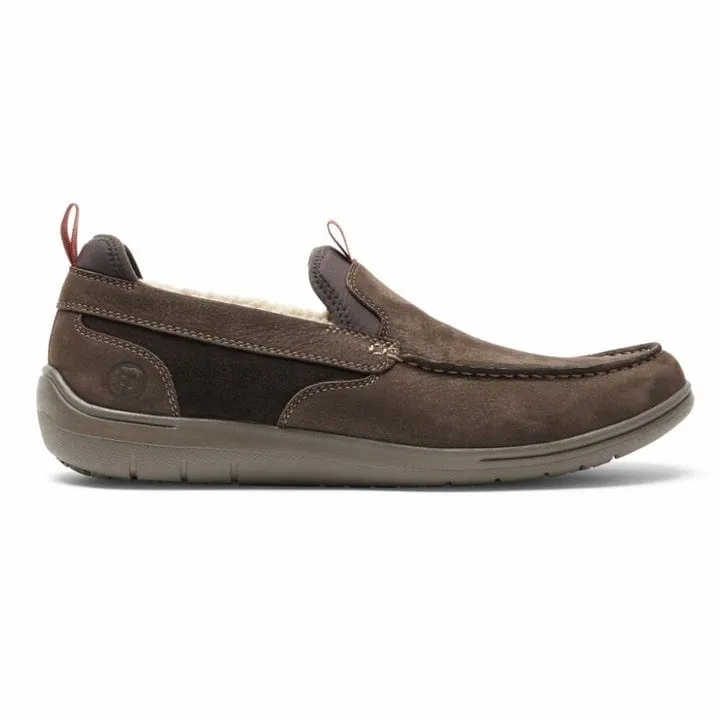 Dunham Men's Fitsmart Nubuck Slippers- Dark Brown