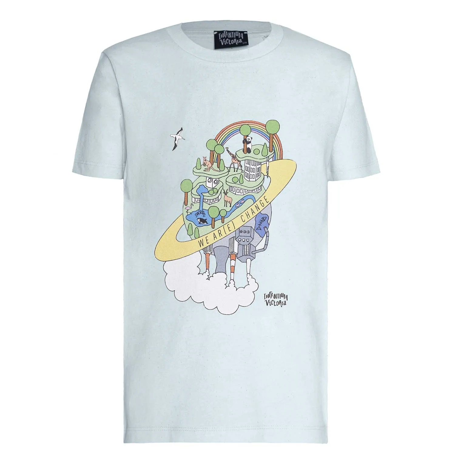 Earth Day T-shirt voor kinderen in mintgroen