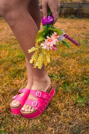 Elevate Platform Sandals- Pink/Silver