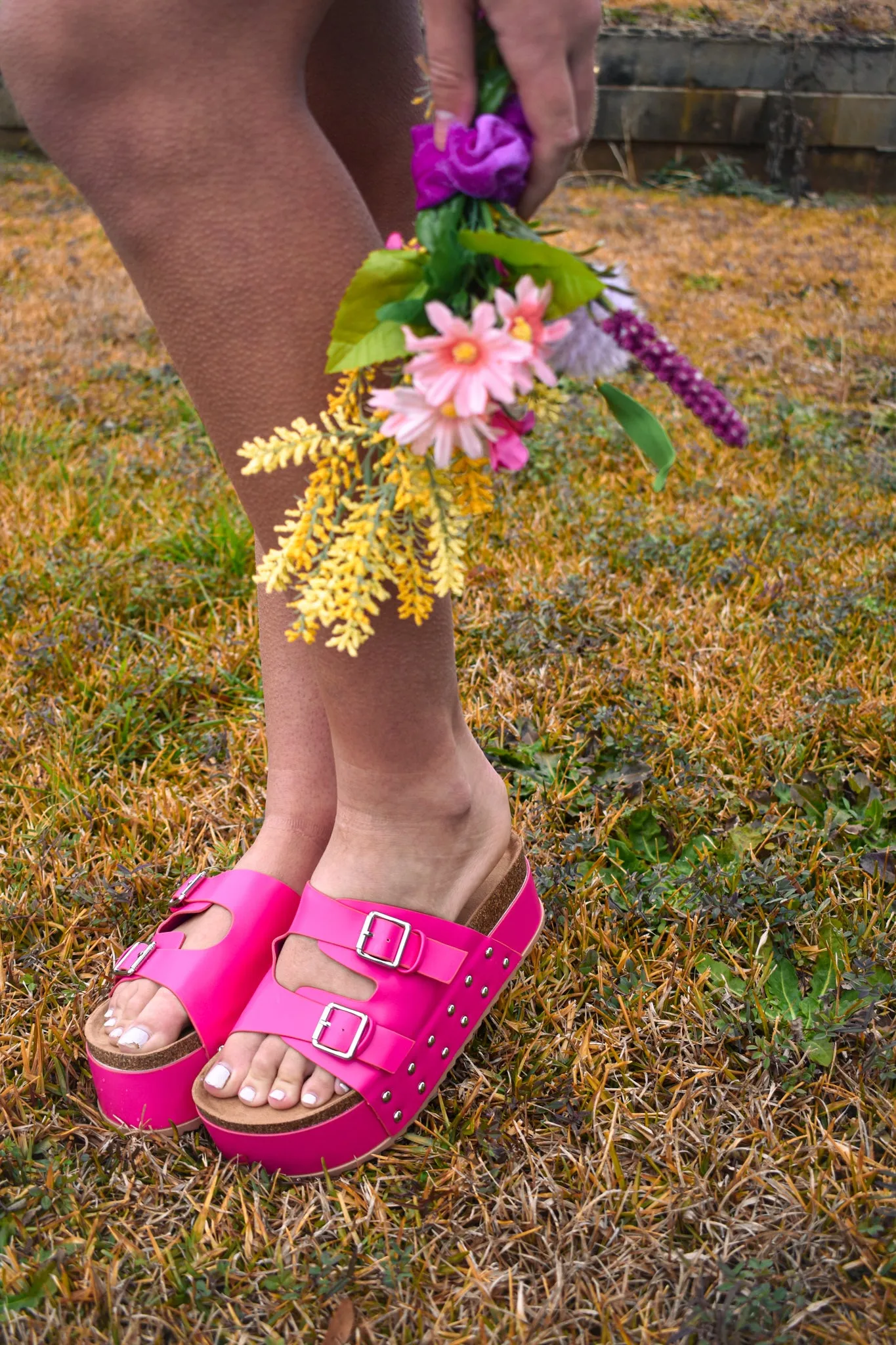 Elevate Platform Sandals- Pink/Silver
