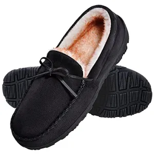 Essentials Men's Warm Comfortable Slippers Size 8 Black