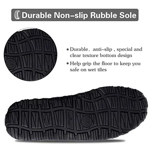 Essentials Men's Warm Comfortable Slippers Size 8 Black
