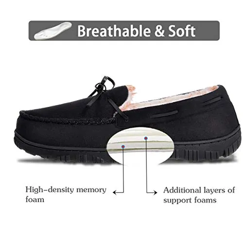 Essentials Men's Warm Comfortable Slippers Size 8 Black