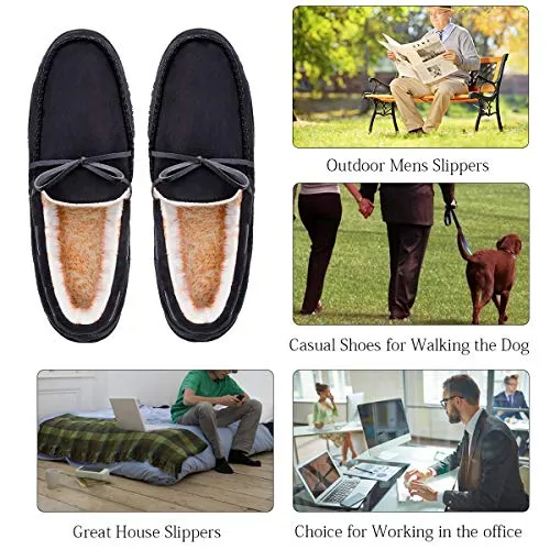 Essentials Men's Warm Comfortable Slippers Size 8 Black