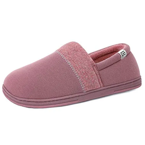 FamilyFairy Women’s Comfy Lightweight Slippers Memory Foam Non-Slip House Shoes for Indoor Outdoor(Small / 5-6, Dust Rose)