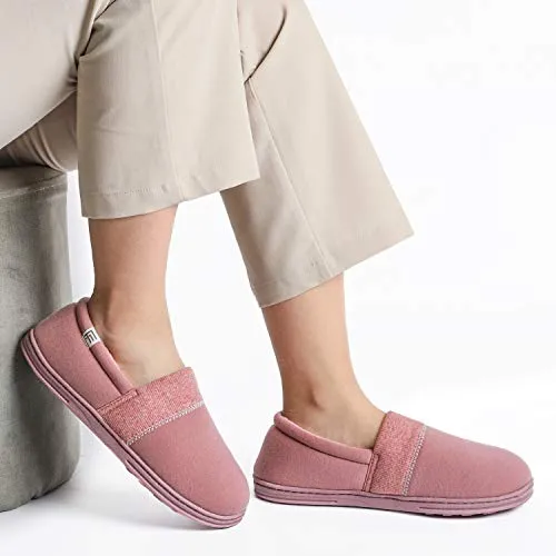 FamilyFairy Women’s Comfy Lightweight Slippers Memory Foam Non-Slip House Shoes for Indoor Outdoor(Small / 5-6, Dust Rose)