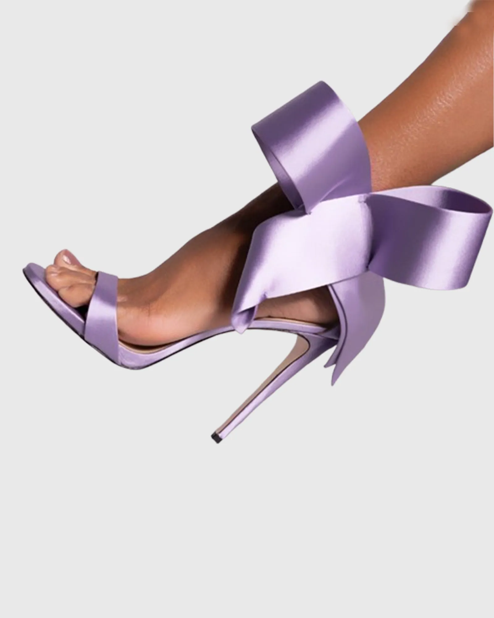 Fioralba Bow Satin Strap Sandals In Purple