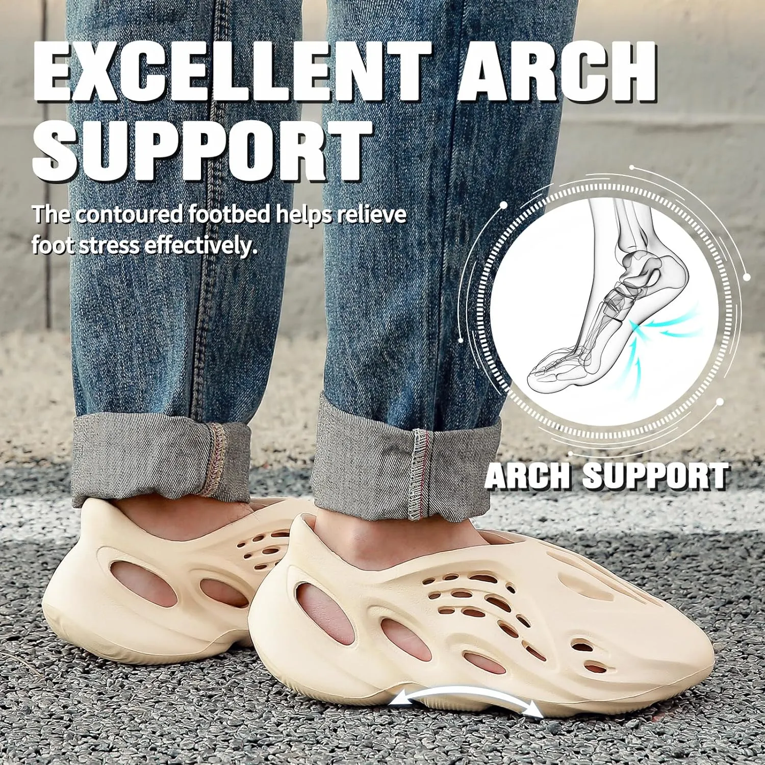 Foam Runner Shoes for Women Men Cloud Slides Slippers Walking Platform Pillow Sandals Non-Slip Slip-On Foam Runners Soft Comfortable Water Shoes