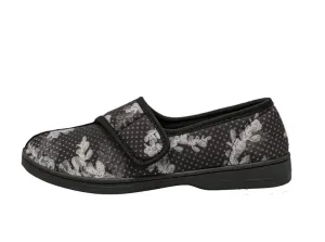 Foamtreads Women's Jewel 2 Slippers - Black/ White Floral