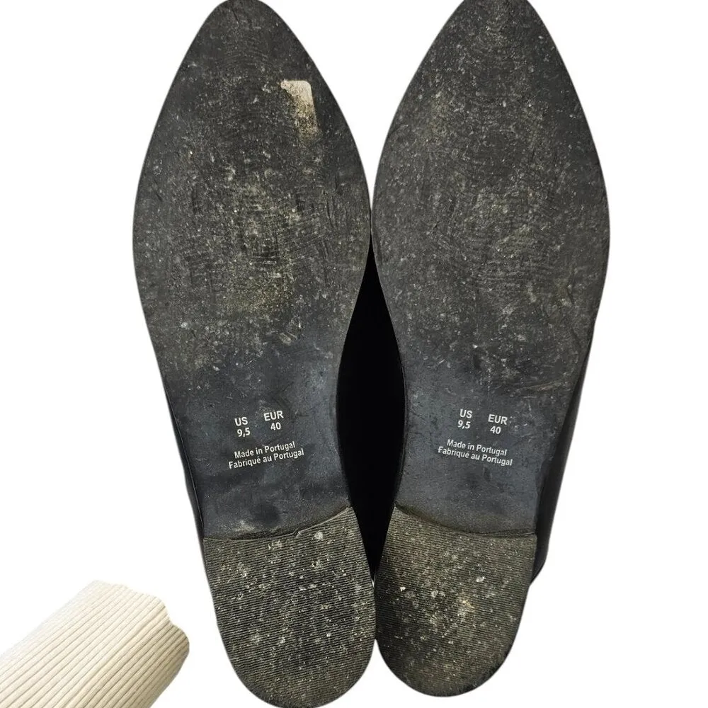 Frank & Oak Womens Black Leather Mules
