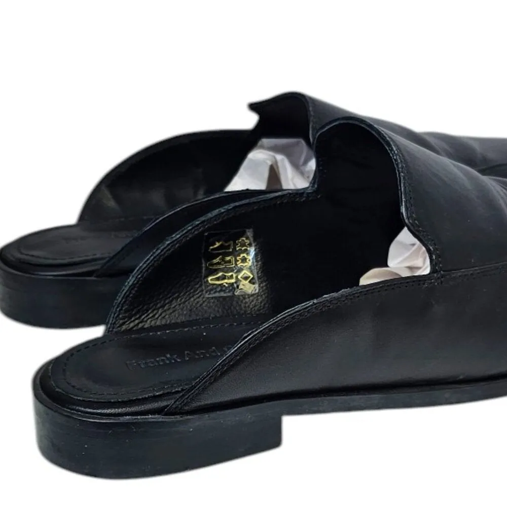 Frank & Oak Womens Black Leather Mules