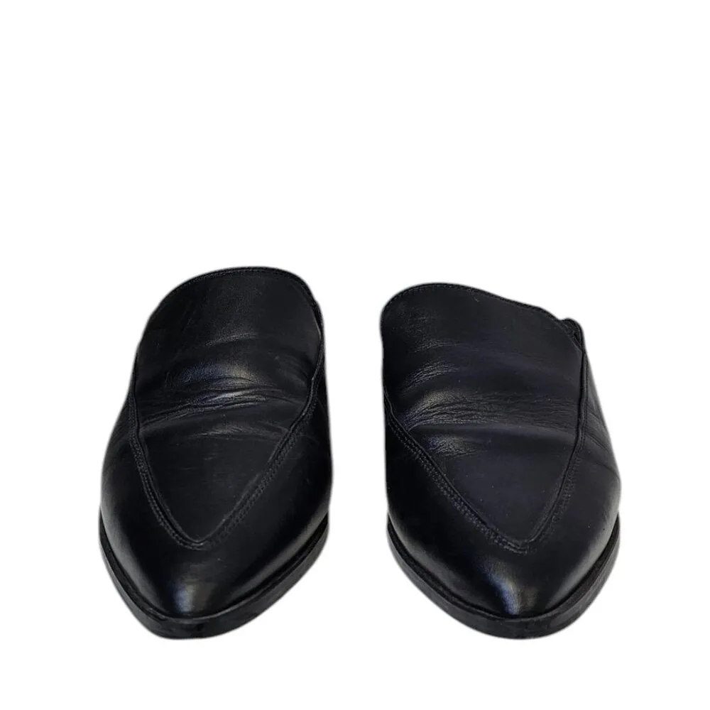 Frank & Oak Womens Black Leather Mules