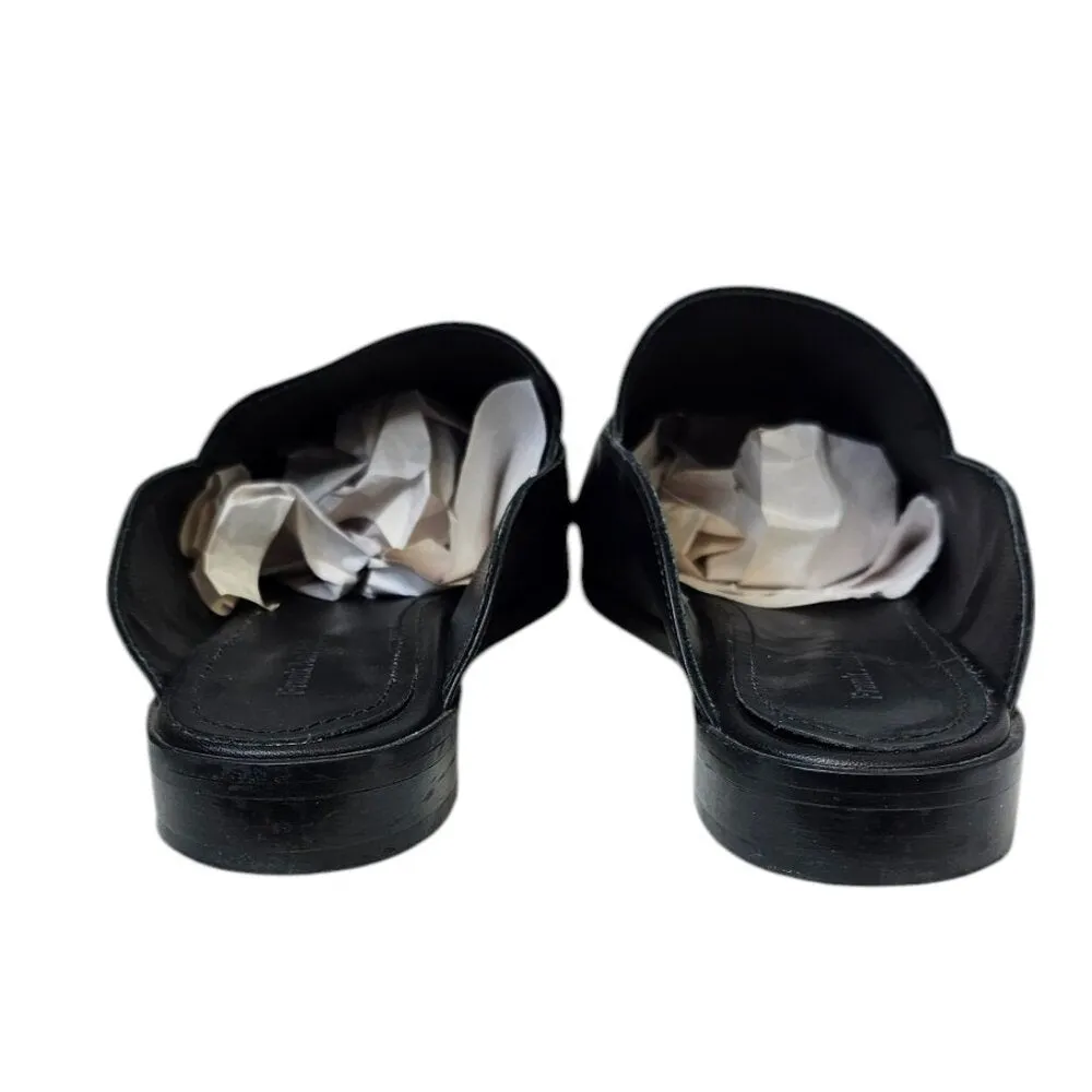 Frank & Oak Womens Black Leather Mules