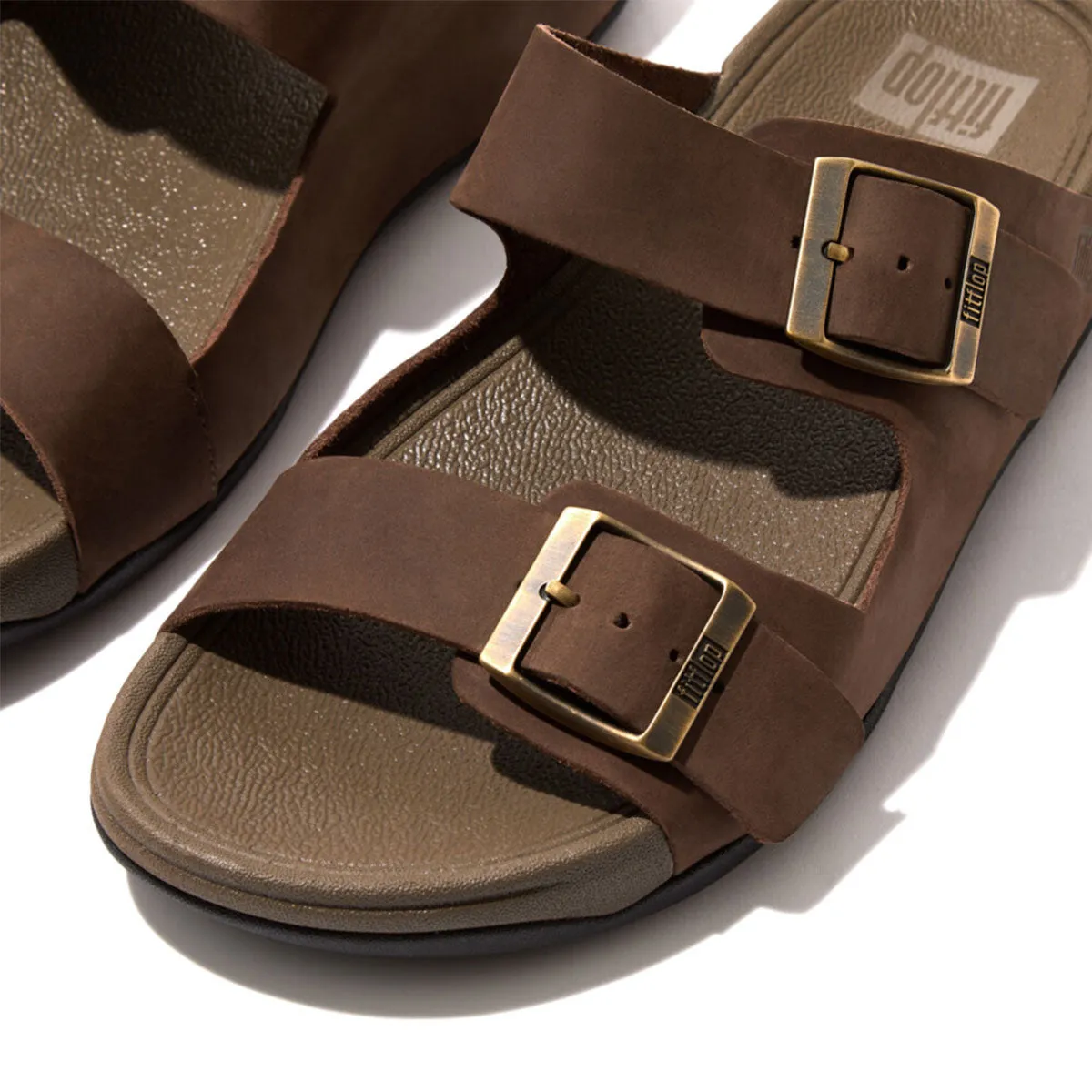GOGH MOC Men's Buckle Leather Slides