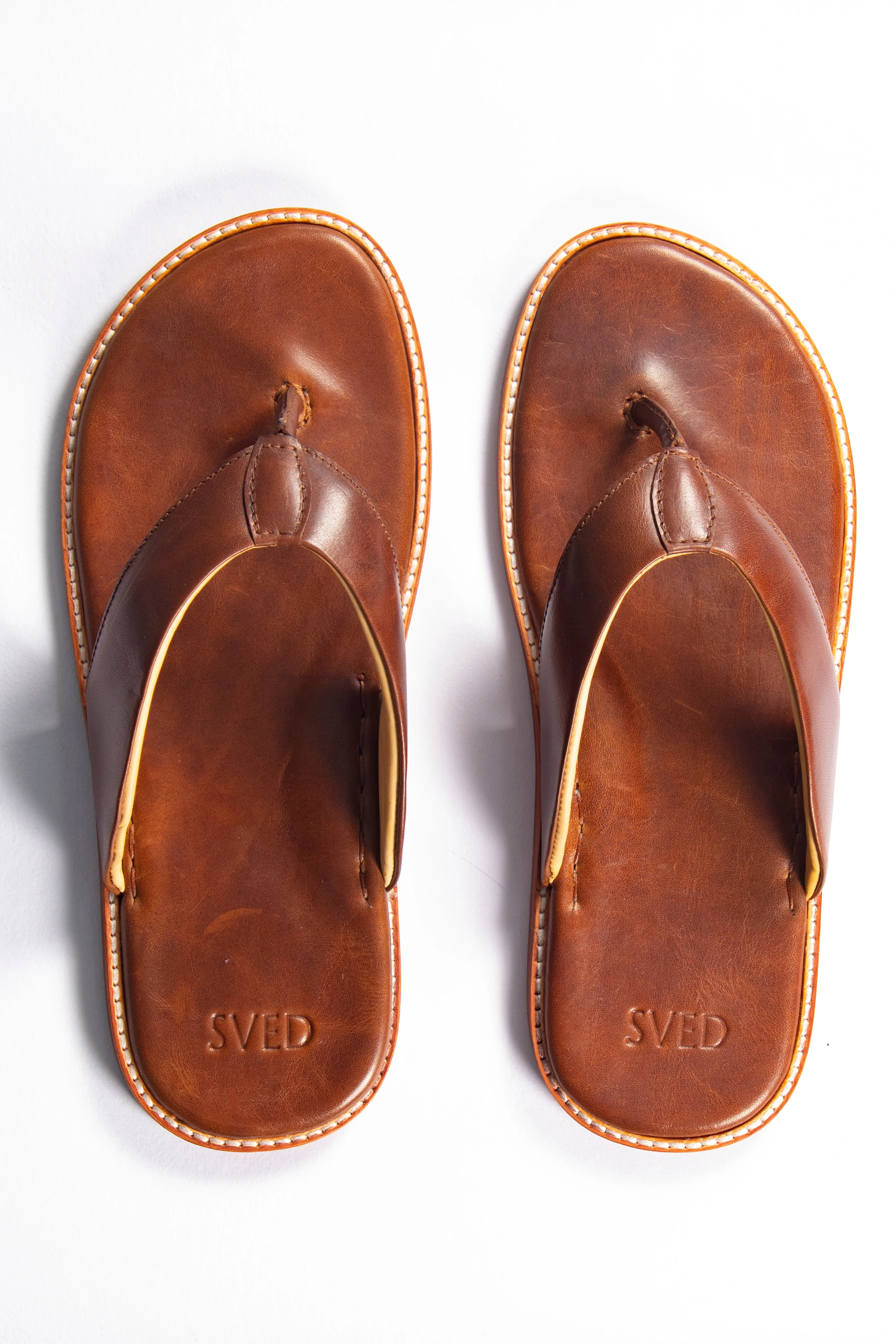 Handcrafted Leather Slippers - Brown