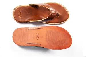 Handcrafted Leather Slippers - Brown