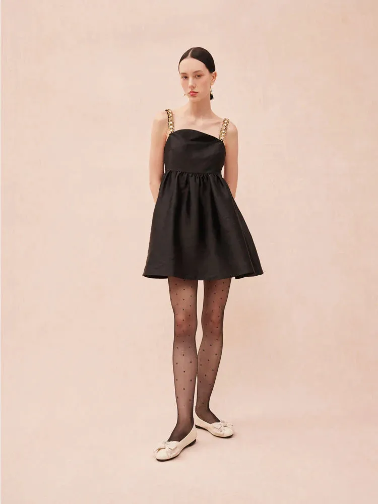 Ivy Crystal Embellished Bow Foldable Flats