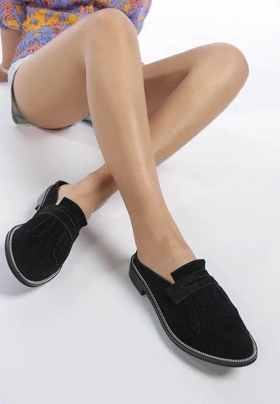 Lena Suede Walking Loafer Mules