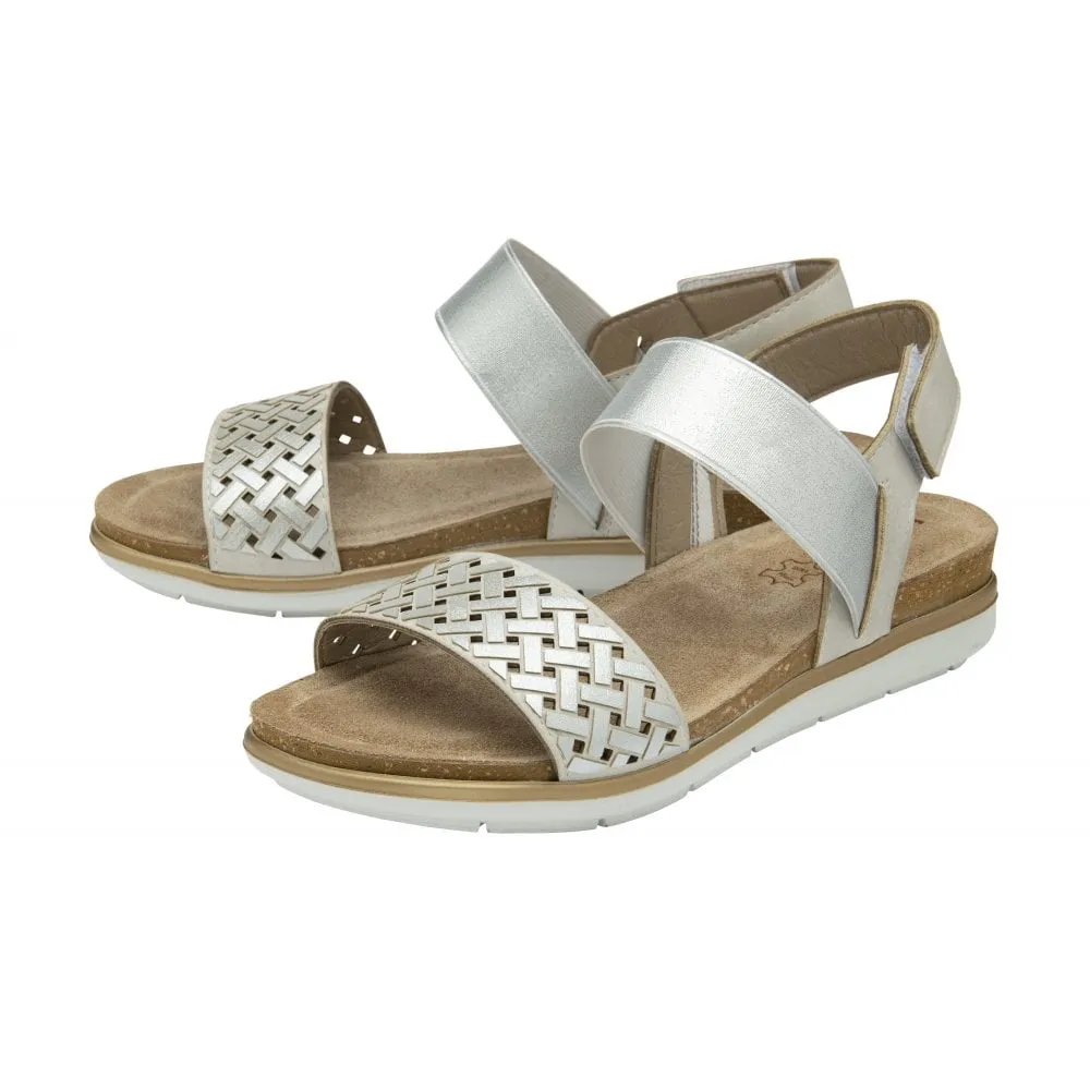 Lotus Amalfi SILVER Touch Fastening Sandal