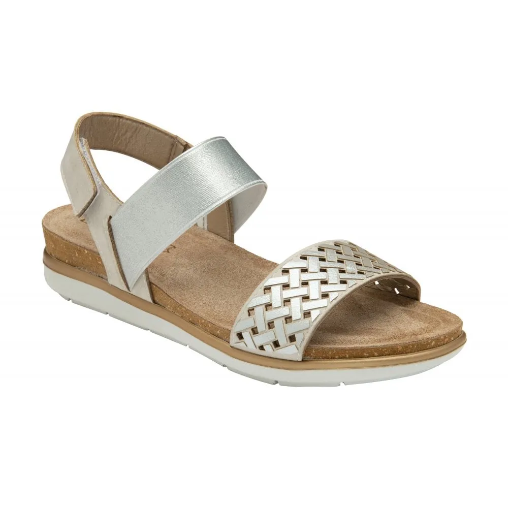 Lotus Amalfi SILVER Touch Fastening Sandal