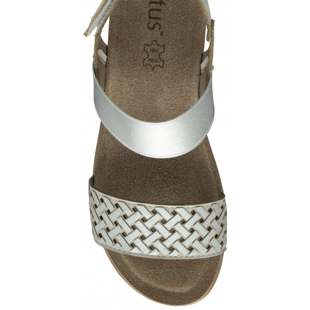 Lotus Amalfi SILVER Touch Fastening Sandal