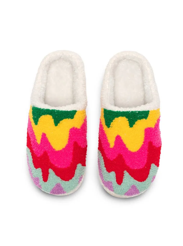 Multi-Colored Wavy Pattern Slippers