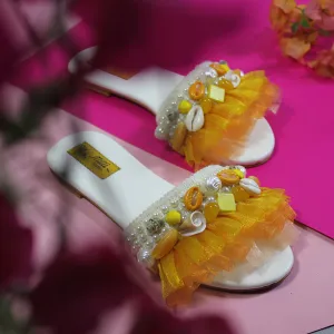 Orange Frill Slippers