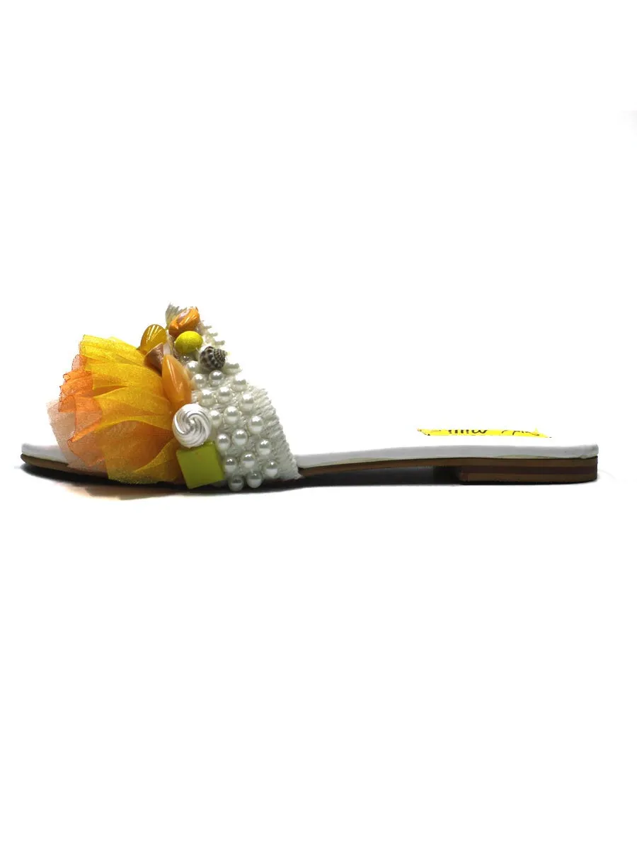 Orange Frill Slippers